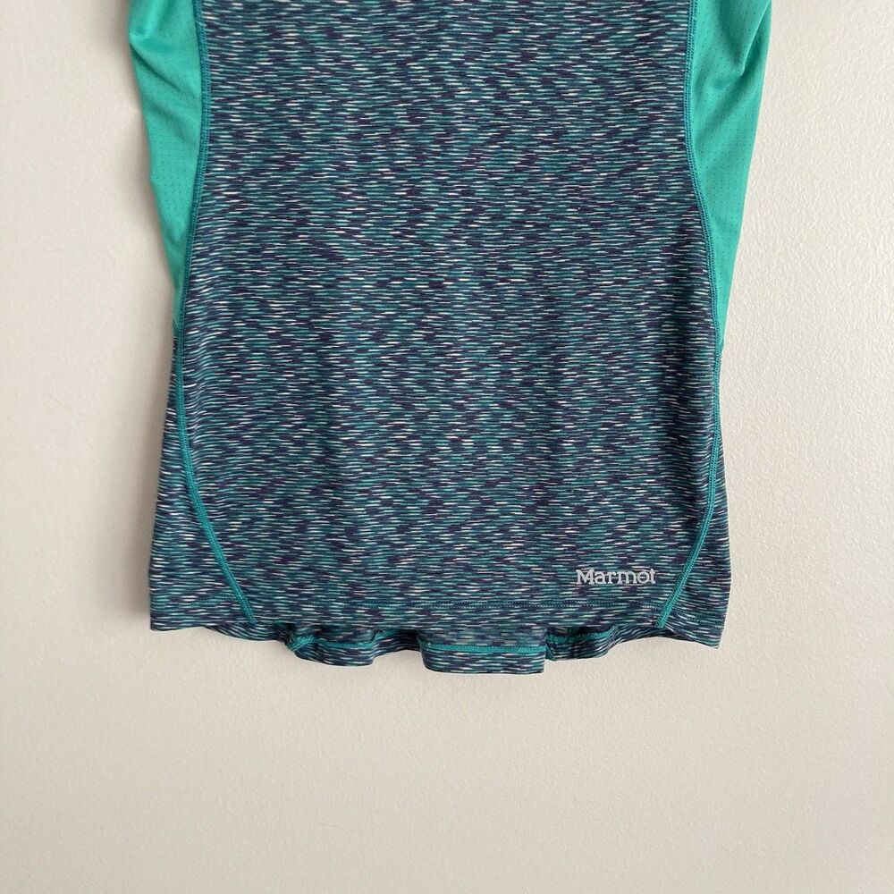 Marmot Womens Mirage Tee Activewear V-Neck T-Shirt Size XS Moss Green/Teal - Picture 4 of 11